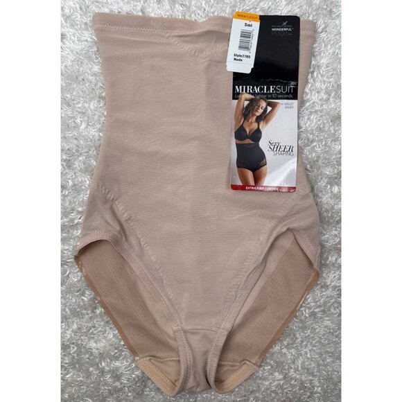 Miraclesuit Women's BUNDLE Shape with an Edge Hi-Waist Brief Black/Nude Size S - Picture 9 of 13